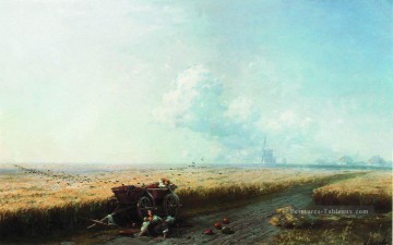 Ivan Aivazovsky œuvres - pendant la moisson en ukraine 1883 Romantique Ivan Aivazovsky russe